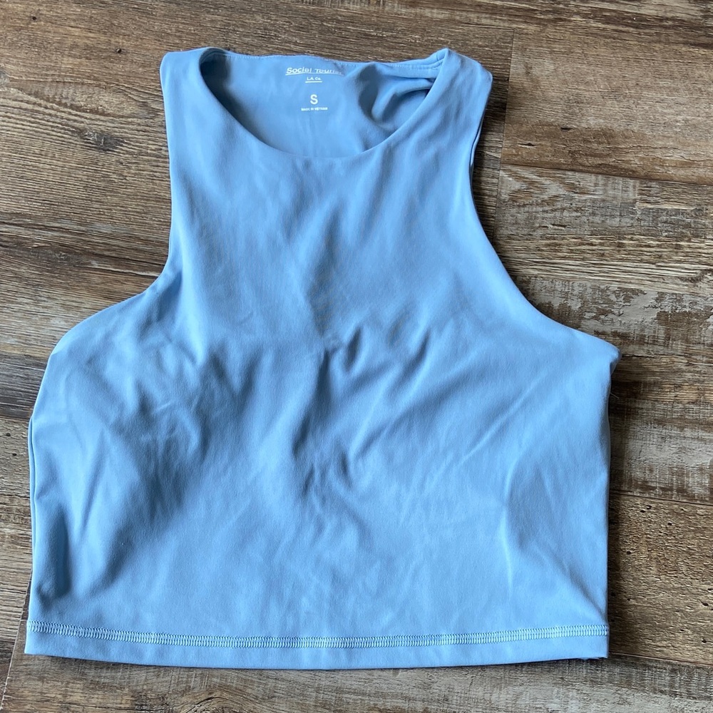 Hollister Social Tourist Slate Blue long line bra top size small